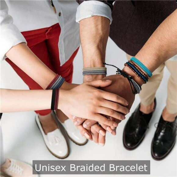 Nautical Braided Rope Bracelet Set Men Women Adjustable Handmade Cord - Picture 2 of 7